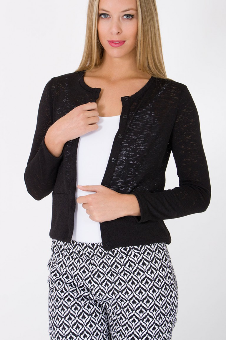 SHORT JERSEY JACKET WITH LONG SLEEVES - Origem SHORT JERSEY JACKET WITH LONG SLEEVES - Origem